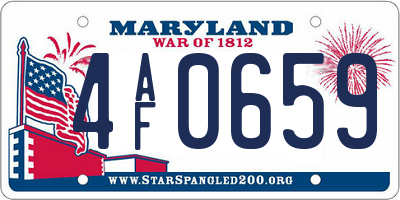 MD license plate 4AF0659