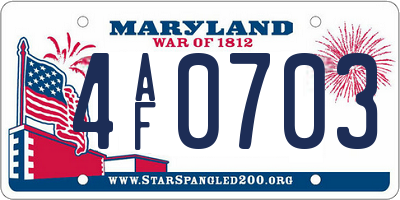 MD license plate 4AF0703