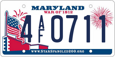 MD license plate 4AF0711