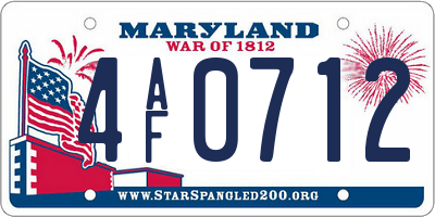 MD license plate 4AF0712