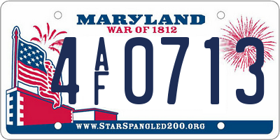 MD license plate 4AF0713