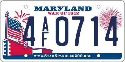 MD license plate 4AF0714