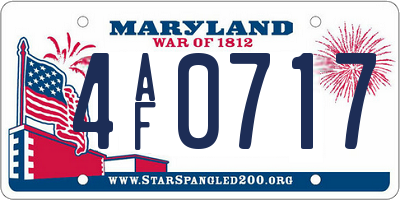 MD license plate 4AF0717