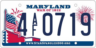 MD license plate 4AF0719