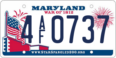 MD license plate 4AF0737