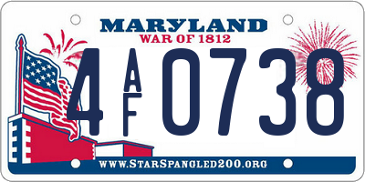 MD license plate 4AF0738