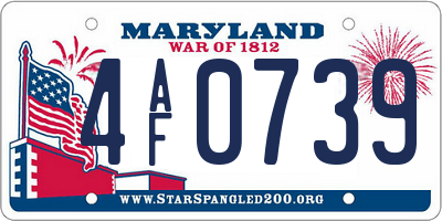 MD license plate 4AF0739
