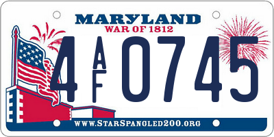 MD license plate 4AF0745