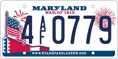 MD license plate 4AF0779
