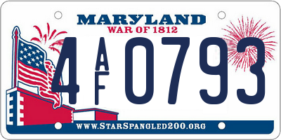 MD license plate 4AF0793