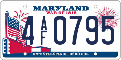 MD license plate 4AF0795