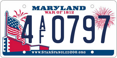 MD license plate 4AF0797