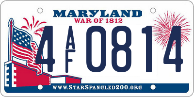 MD license plate 4AF0814
