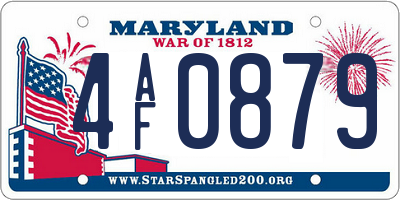 MD license plate 4AF0879