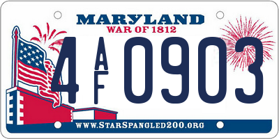 MD license plate 4AF0903