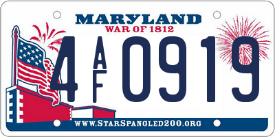 MD license plate 4AF0919