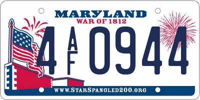 MD license plate 4AF0944