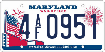 MD license plate 4AF0951