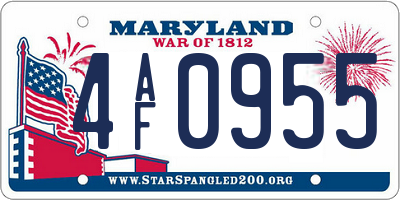 MD license plate 4AF0955