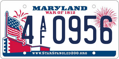 MD license plate 4AF0956