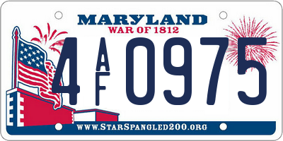 MD license plate 4AF0975
