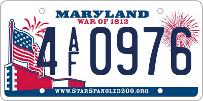 MD license plate 4AF0976