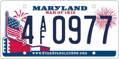 MD license plate 4AF0977