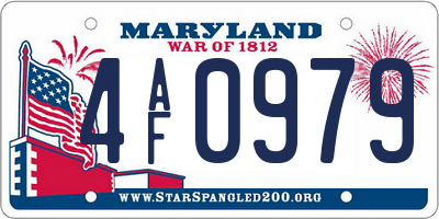 MD license plate 4AF0979