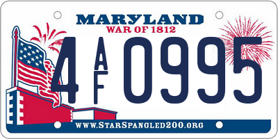 MD license plate 4AF0995