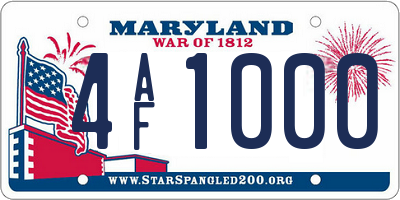 MD license plate 4AF1000