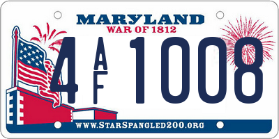 MD license plate 4AF1008