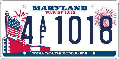 MD license plate 4AF1018