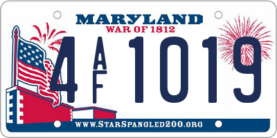 MD license plate 4AF1019