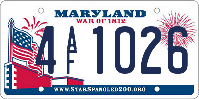 MD license plate 4AF1026