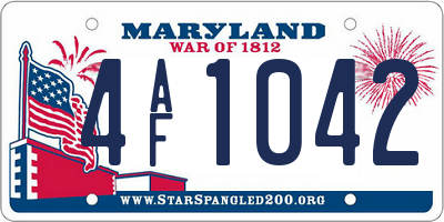 MD license plate 4AF1042