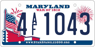 MD license plate 4AF1043