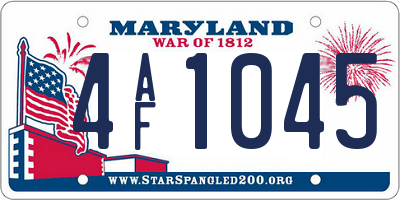 MD license plate 4AF1045