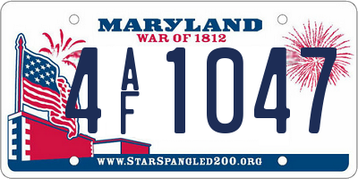MD license plate 4AF1047
