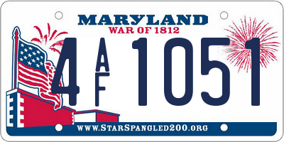 MD license plate 4AF1051