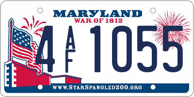 MD license plate 4AF1055