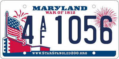 MD license plate 4AF1056