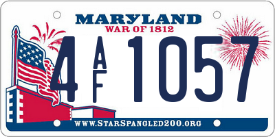 MD license plate 4AF1057