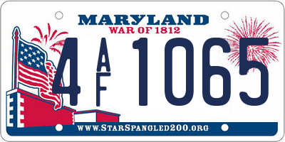 MD license plate 4AF1065