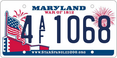 MD license plate 4AF1068