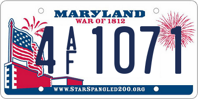 MD license plate 4AF1071