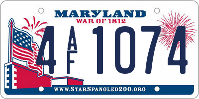 MD license plate 4AF1074