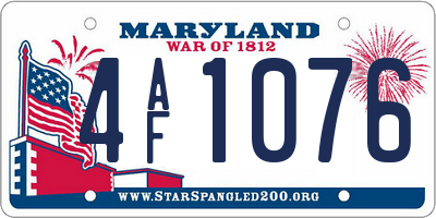 MD license plate 4AF1076