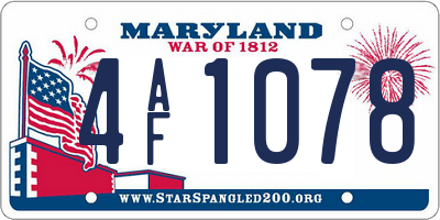 MD license plate 4AF1078