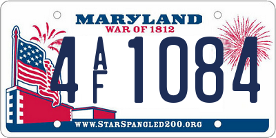 MD license plate 4AF1084