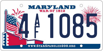 MD license plate 4AF1085